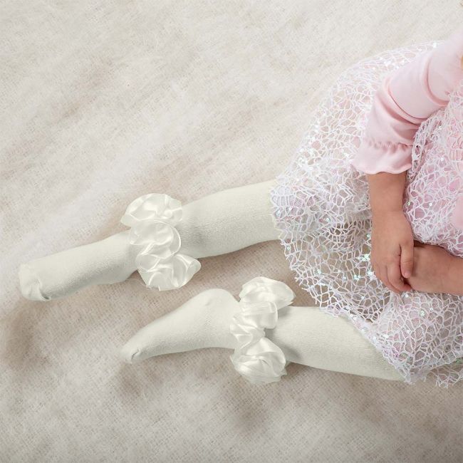 Caramelo Ruffle Ankle Ribbon Tights
