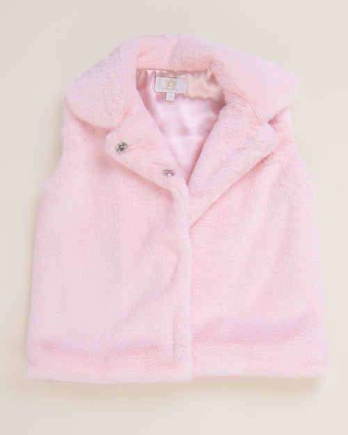 Caramelo Faux Fur Gilet With Peterpan Collar