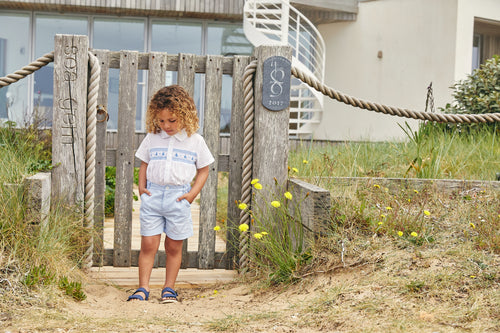 Caramelo Smocked Boat Short Set