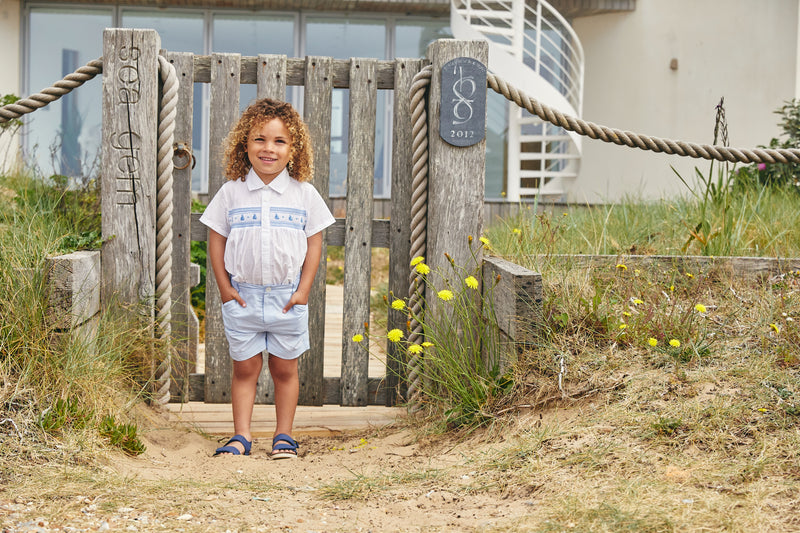Caramelo Smocked Boat Short Set