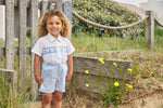 Caramelo Smocked Boat Short Set