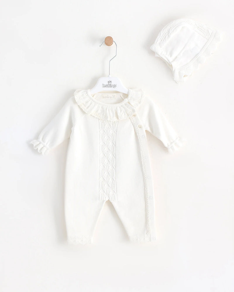 Leo King Knitted Baby Grow & Hat