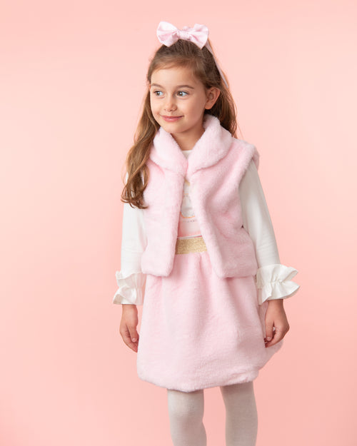 Caramelo Cosy Carriage Faux Fur Skirt Set