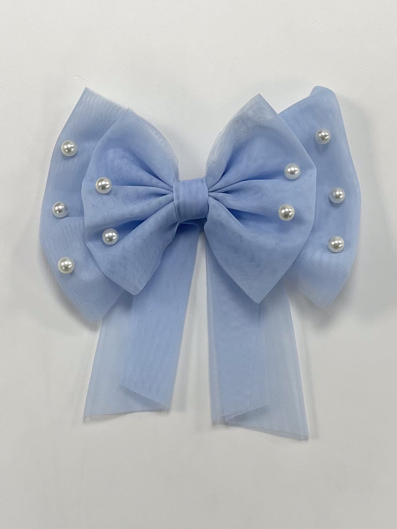 Caramelo Pearl Hair Bow with Alligator Clip