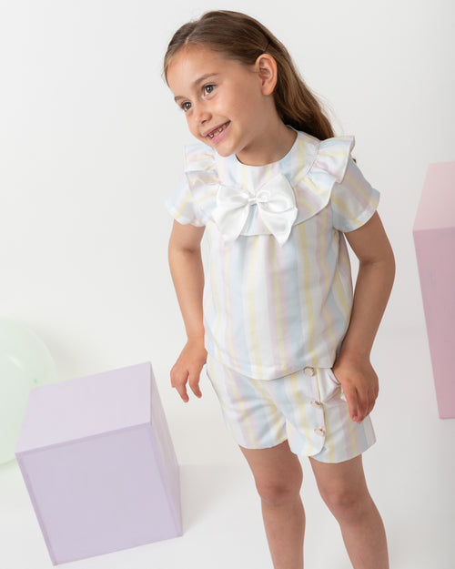 Caramelo Sweet Stripes Short Set