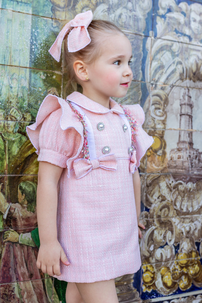 Naxos AW24 Girls Pink Tweed Dress