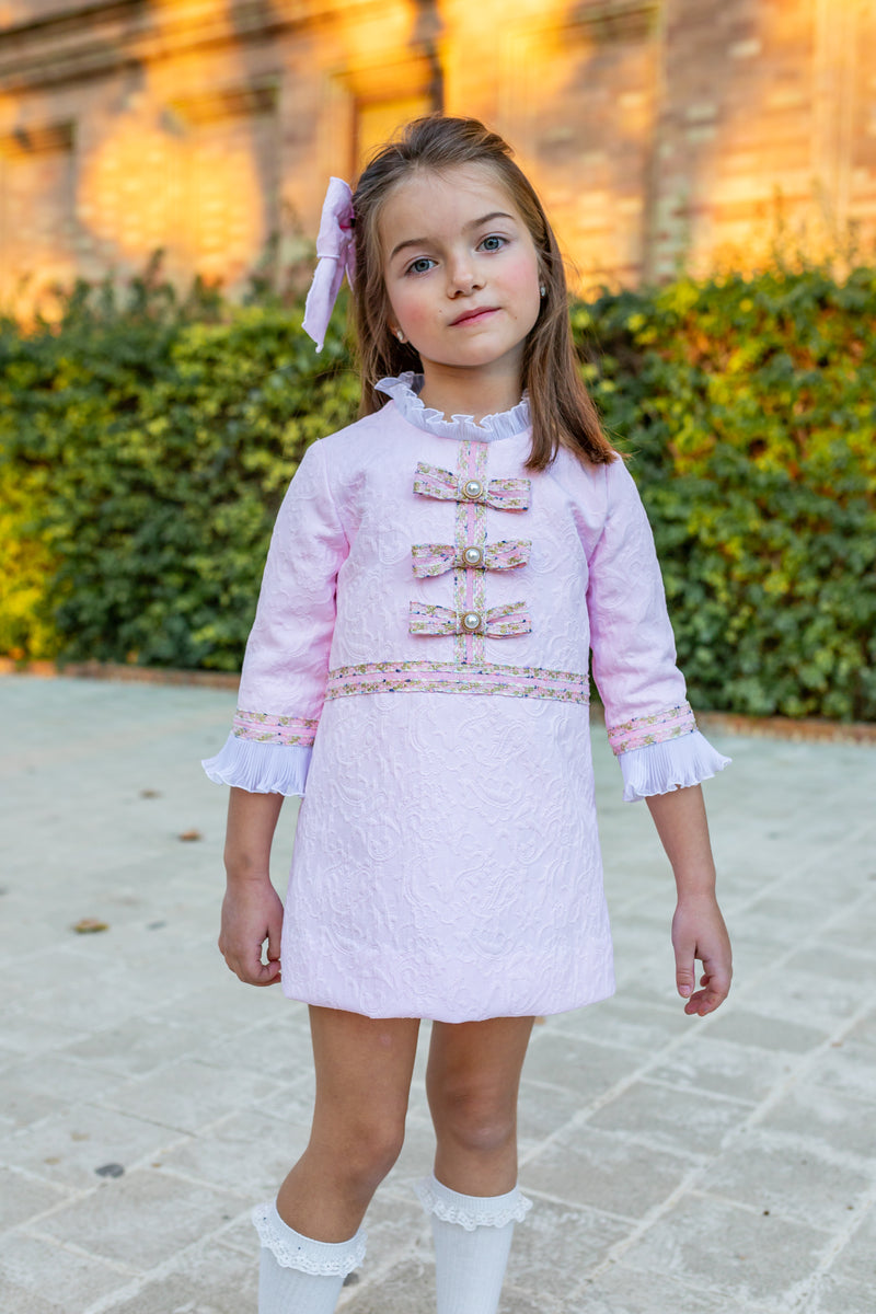 Naxos AW24 Girls Pink Damask Dress