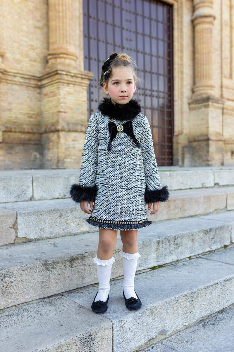 Naxos AW24 Girls Chanel Black Tweed Dress