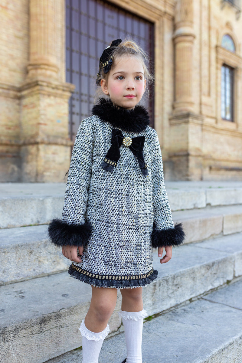 Naxos AW24 Girls Chanel Black Tweed Dress