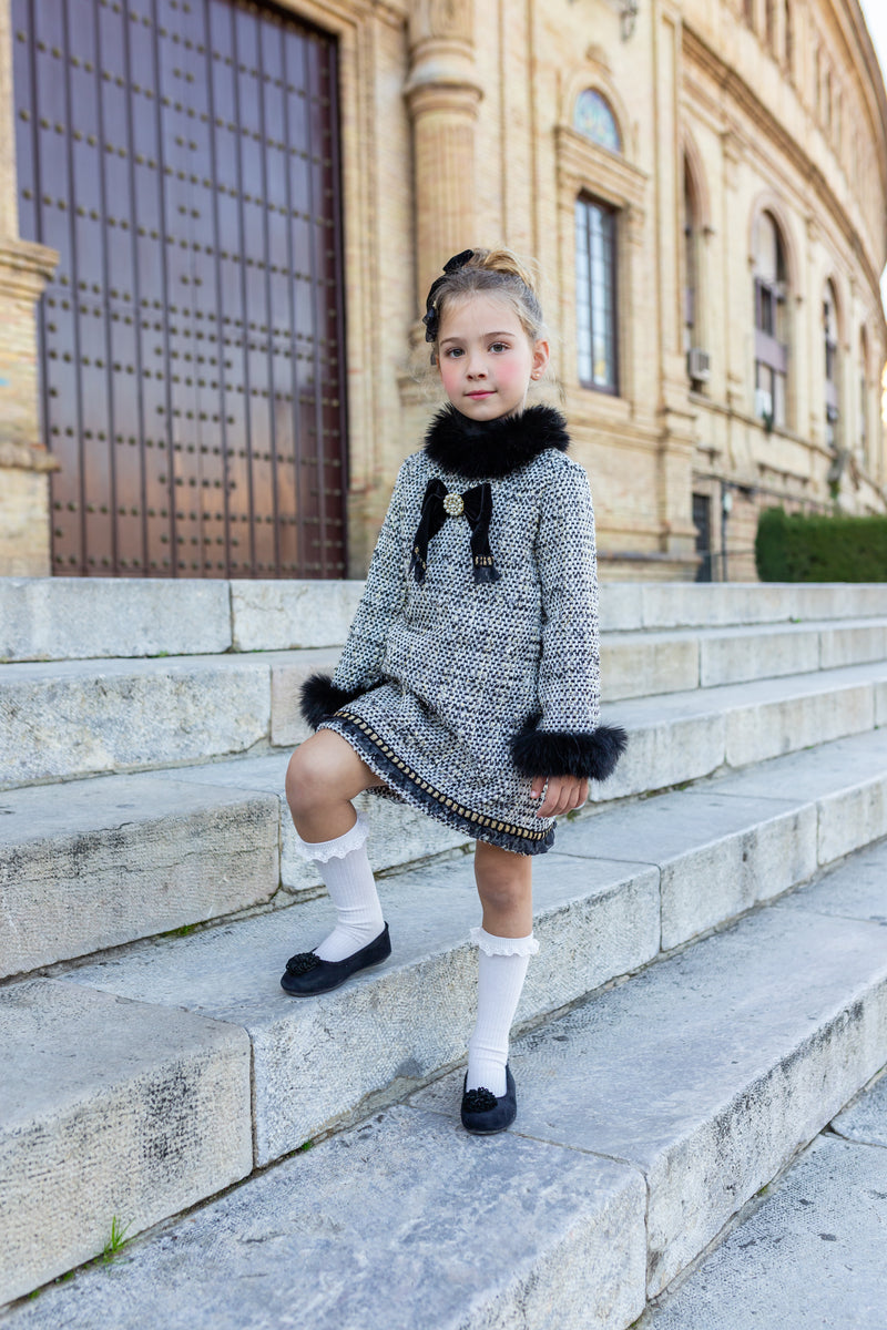 Naxos AW24 Girls Chanel Black Tweed Dress