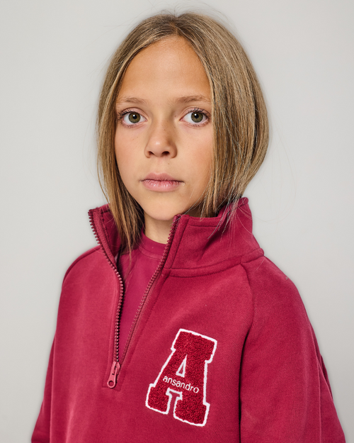 Ansandro Cherry Funnel Neck Sweater 