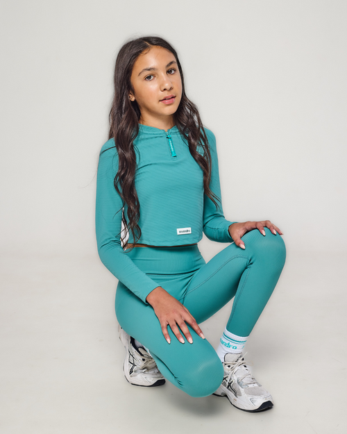 Ansandro Midnight Teal ribbed gymwear 