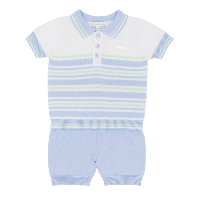 Blues Baby Knitted Short Set