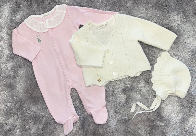 Leo King Baby Grow & Cardigan