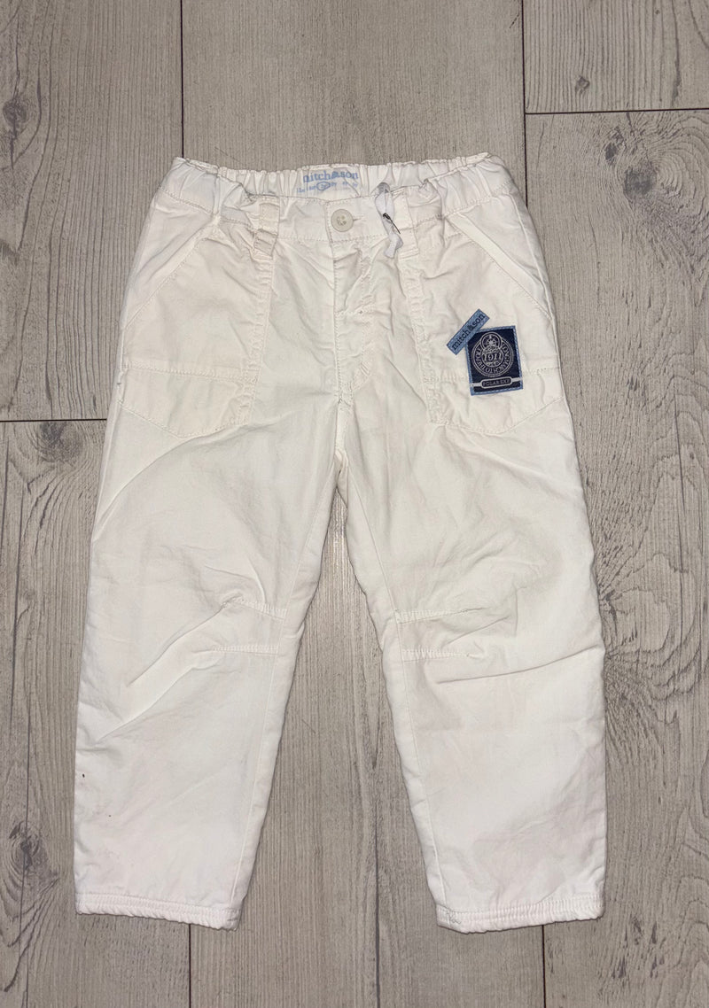 Mitch & Son White Trousers MS416