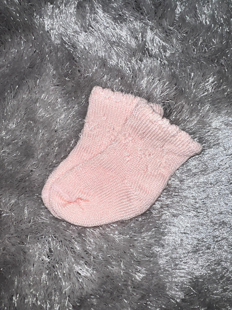 Carlomagno Pink Knit Socks (Boxed)