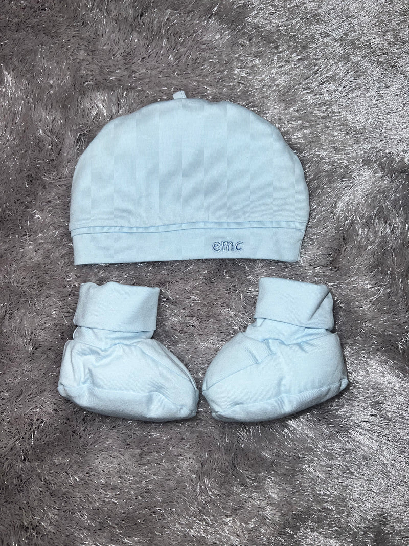 EMC Blue Hat & Booties Set