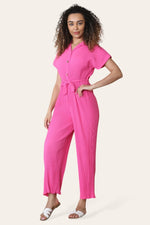 Lola Cerise Pleated Wide Leg Jumpsuit