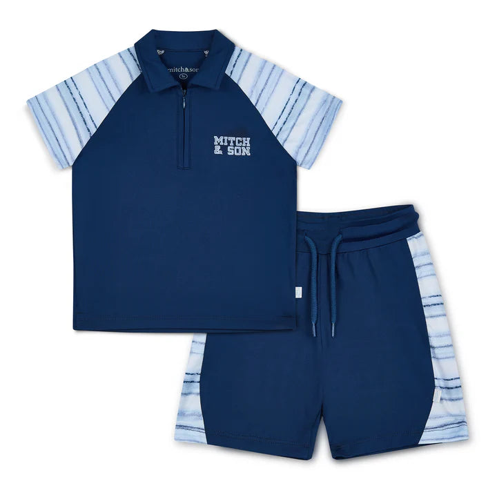 Mitch & Son Poly Stripe Polo Set