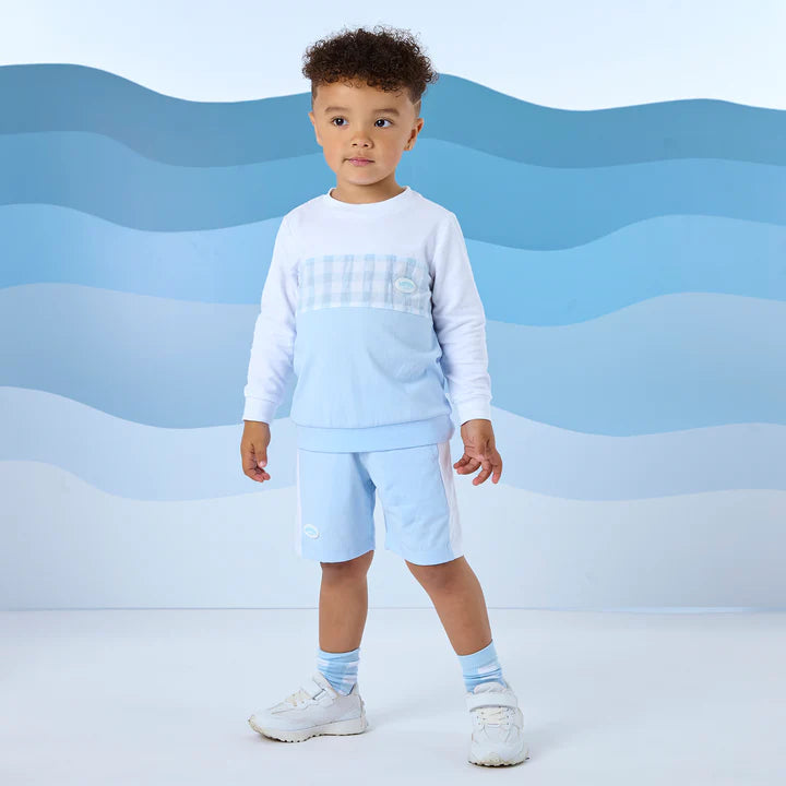 Mitch & Son Gingham Sweatshirt and Short Set