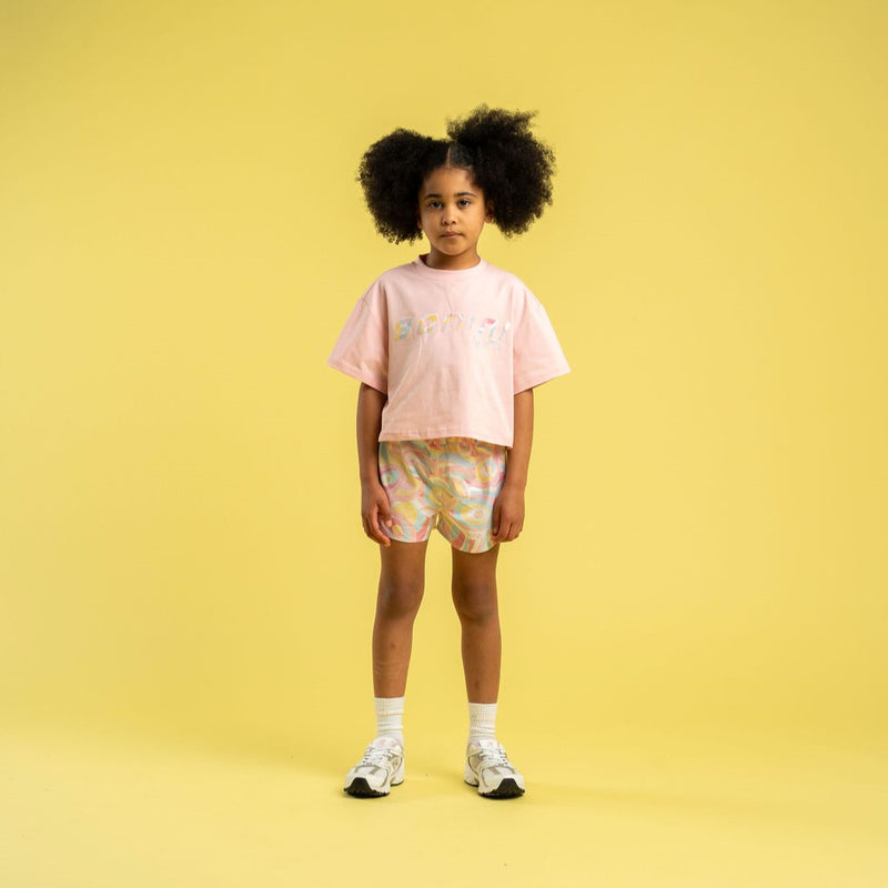 Bonini Cropped Logo T-Shirt Pink