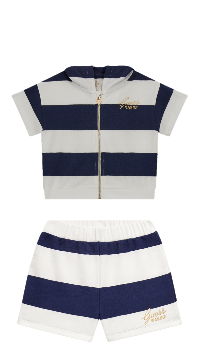 Guess Stripe Short Zip Set