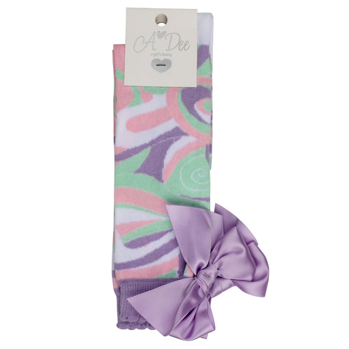 A Dee SS24 Pastel Print Knee High Socks