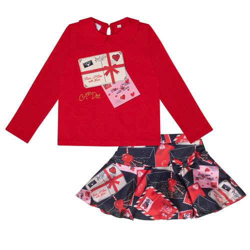 A Dee AW24 Envelope Print Skirt Set