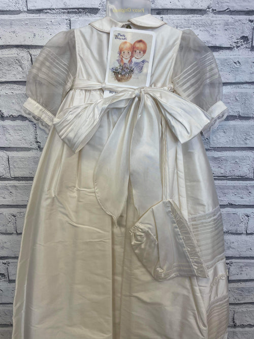 Pretty Originals Long Silk Christening Gown