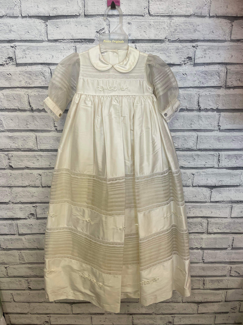 Pretty Originals Long Silk Christening Gown