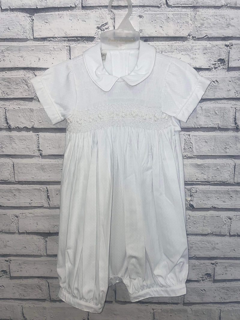Pretty Originals White Smocked Romper MT00792