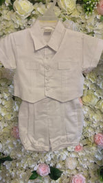 Pretty Originals White Christening Suit & Waistcoat DL07805