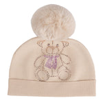 A Dee AW24 Knitted Pom Pom Teddy Hat