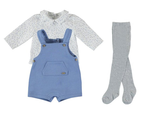 Mayoral AW23 Layette Boys Shirt, Romper & Tights Set