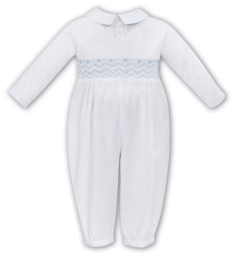 Dani AW20 Smocked Romper White/Blue D09476 *