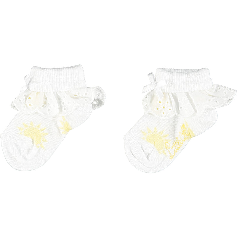 Little A SS21 Sunshine Ankle Socks White Kelly 1919