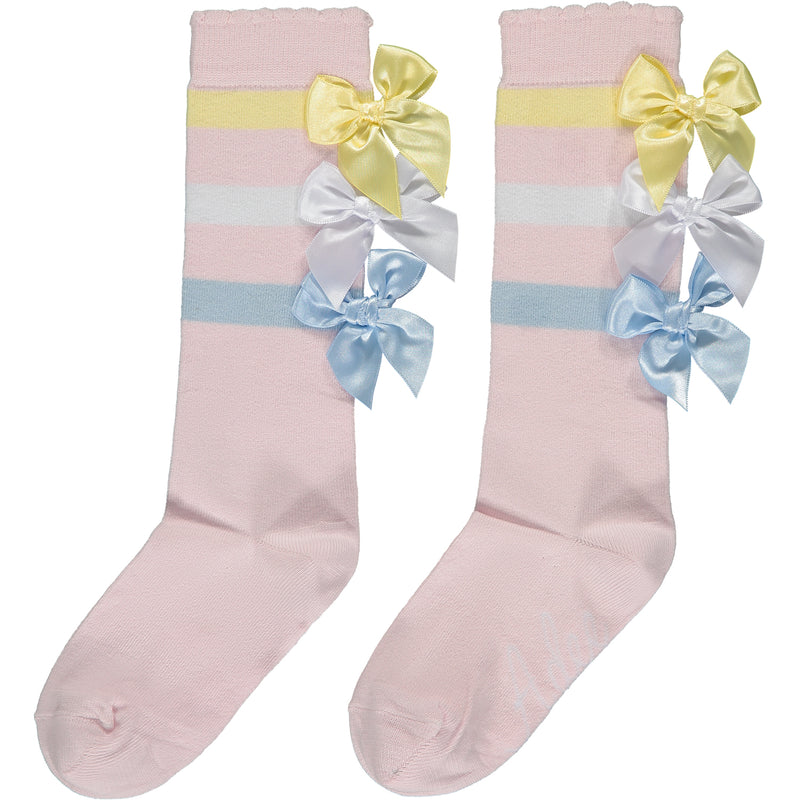 A Dee SS23 Triple bow Knee High Sock