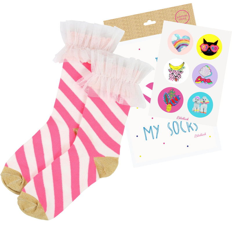 Billieblush SS19 Candy Stripe Sock and Sticker Pack U10295