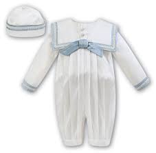 Sarah Louise Ceremonial Romper Ivory/Blue 002238 *