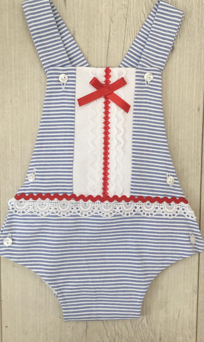 Eva Baby Stripe Romper Blue/White 1221**