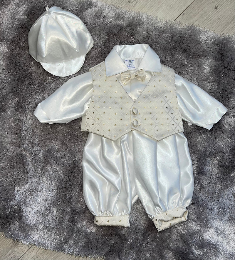 The Phoenix Boys Christening Romper Ivory C45 *