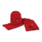 Sarah Louise Red Hat and Scarf Set